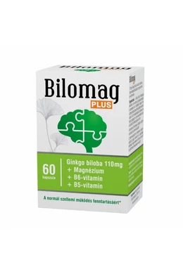 Bilomag PLUS 110 mg Ginkgo biloba kivonatot tartalmazó étrend-kiegészítő kapszula 60x