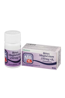 BÉRES MAGNÉZIUM 250 MG + B6 FILMTABLETTA - 60X