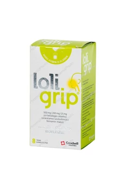 LOLIGRIP 500 MG/200 MG/25 MG POR BELSŐLEGES OLDATHOZ - 8X