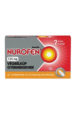 NUROFEN 125 MG VÉGBÉLKÚP GYERMEKEKNEK - 10X