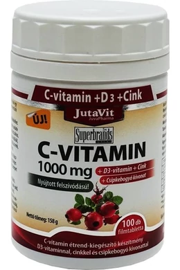 JUTAVIT C VIT 1000MG CSIPKEB D3+CINK FTBL - 100 X