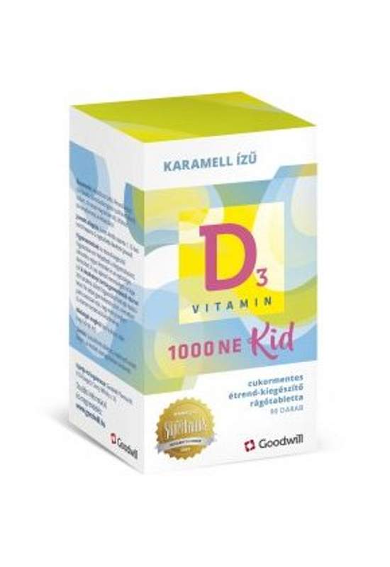 Goodwill D3-vitamin Kid 1000NE rágótabletta – 90db