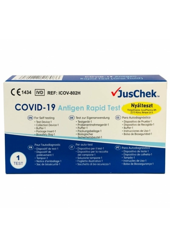 COVID-19 JusChek antigén nyálmintás gyorsteszt 1x