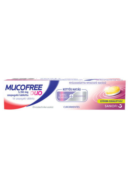 MucoFree DUO 5/80 mg szopogató tabletta 18x