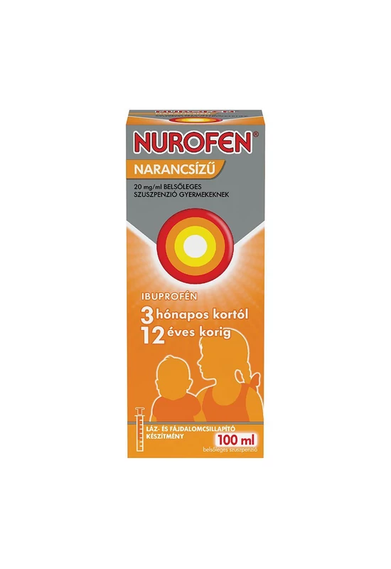 NUROFEN NARANCSÍZŰ 20 MG/ML BELSŐLEGES SZUSZPENZIÓ GYERMEKEKNEK - 100 ML