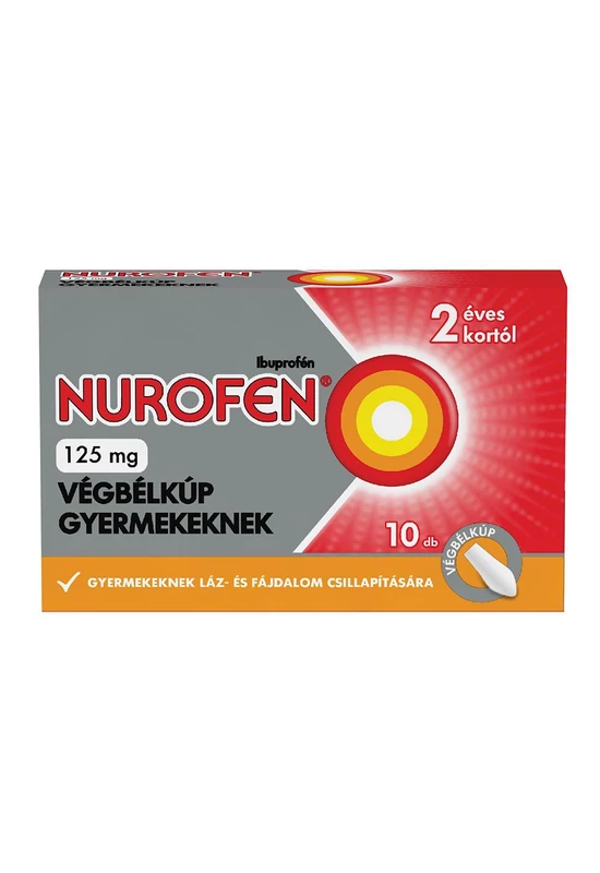 NUROFEN 125 MG VÉGBÉLKÚP GYERMEKEKNEK - 10X