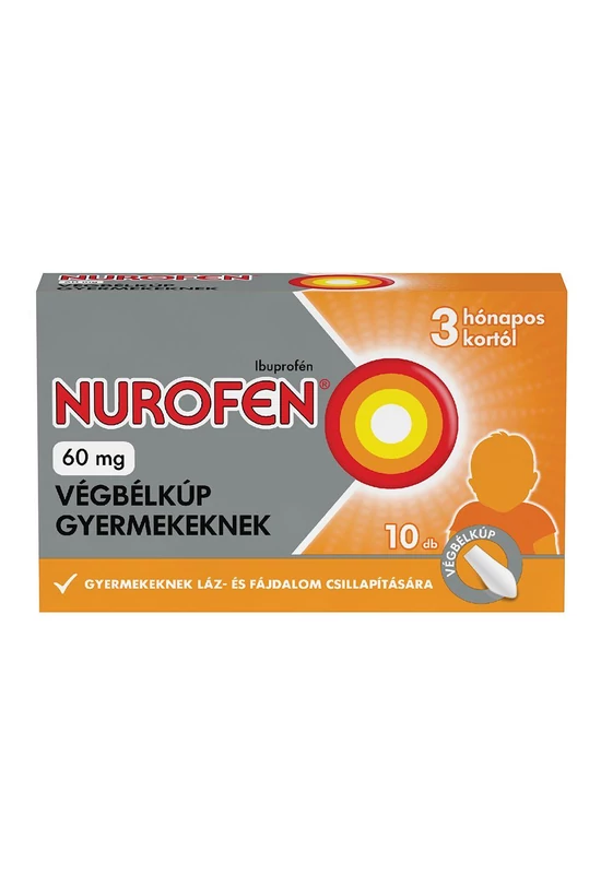 NUROFEN 60 MG VÉGBÉLKÚP GYERMEKEKNEK - 10X