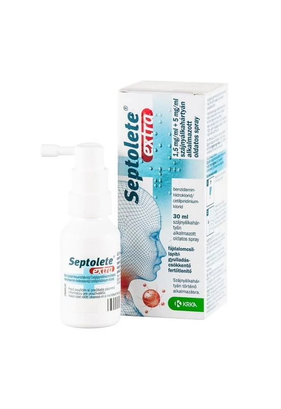 SEPTOLETE EXTRA 1,5 MG/ML + 5 MG/ML SZÁJNYÁLKAHÁRTYÁN ALKALMAZOTT OLDATOS SPRAY - 1 X 30 ML