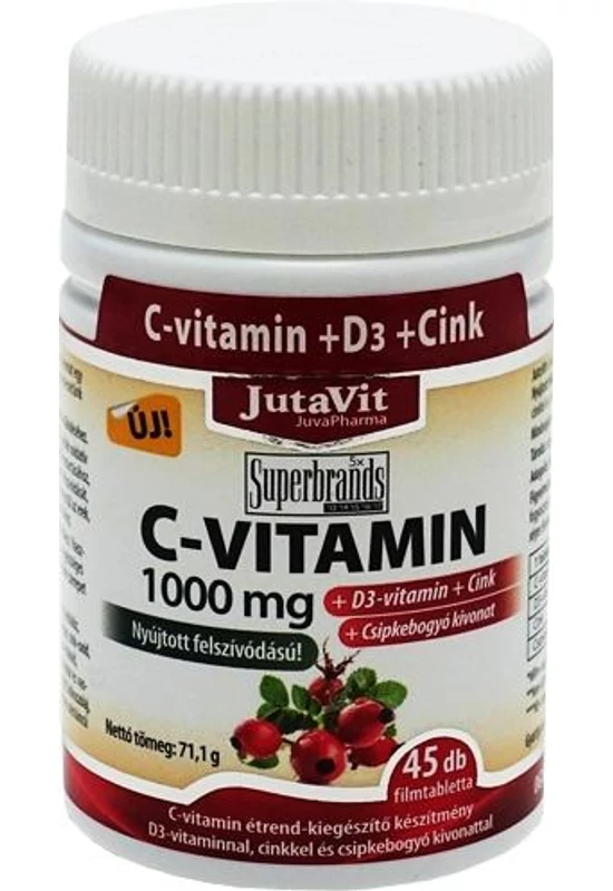 JUTAVIT C VIT 1000MG CSIPKEB D3+CINK FTBL - 45 X