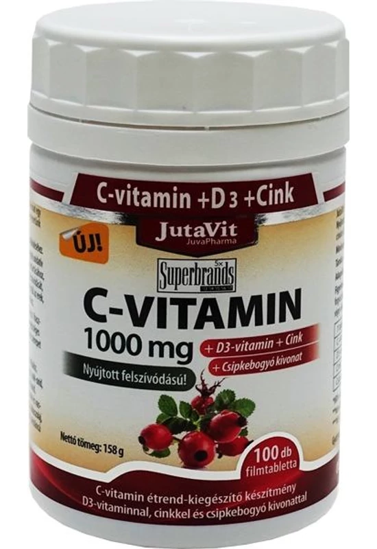 JUTAVIT C VIT 1000MG CSIPKEB D3+CINK FTBL - 100 X
