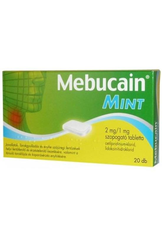 MEBUCAIN MINT 2 MG/1 MG SZOPOGATÓ TABLETTA - 20X