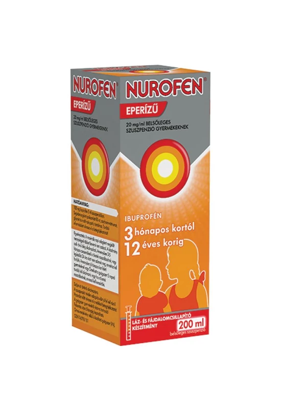 NUROFEN EPERÍZŰ 20 MG/ML BELSŐLEGES SZUSZPENZIÓ GYERMEKEKNEK - 200 ML