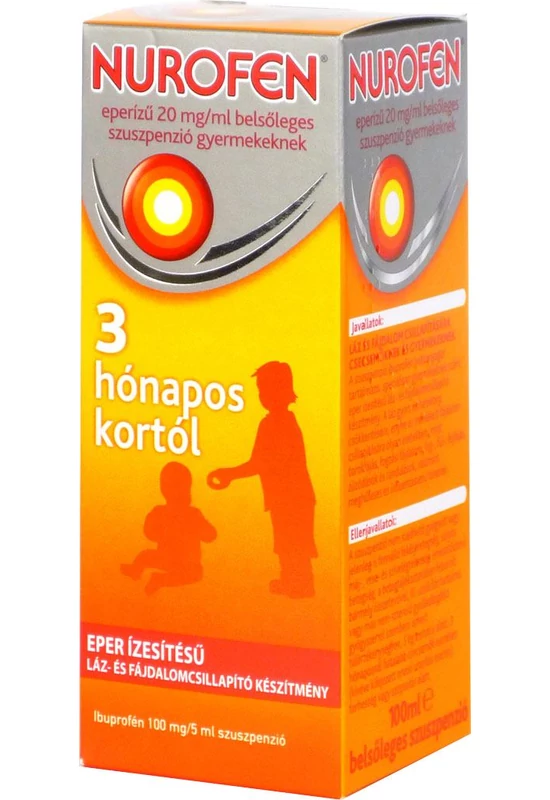 NUROFEN EPERÍZŰ 20 MG/ML BELSŐLEGES SZUSZPENZIÓ GYERMEKEKNEK - 100 ML