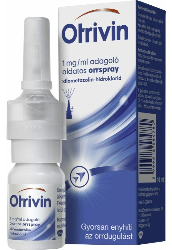OTRIVIN 1 MG/ML ADAGOLÓ OLDATOS ORRSPRAY - 10 ML