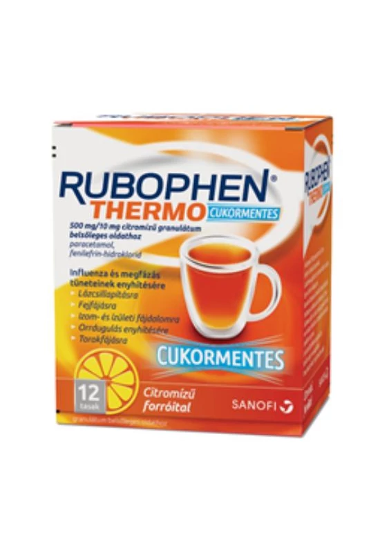 RUBOPHEN THERMO 500MG/10MG CUKORMENTES GRAN BELS OLDHOZ - 12X
