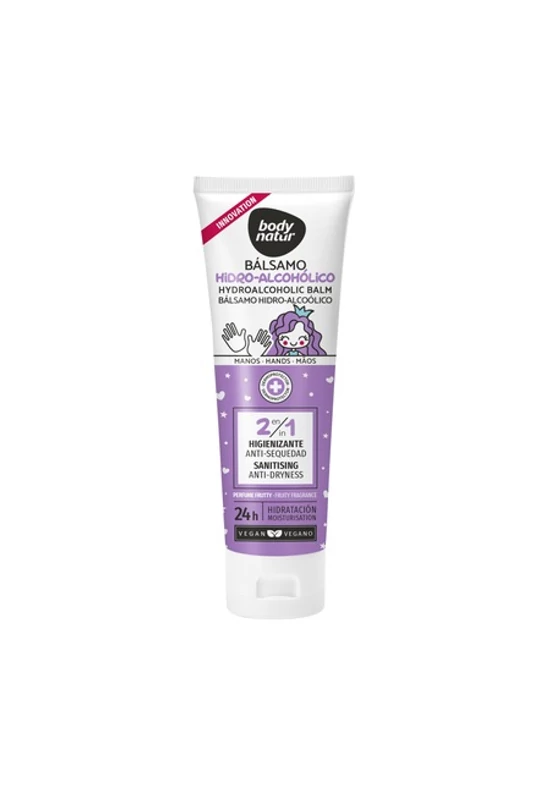 Body Natur Kézfertőtlenítő Gél-Krém Gyerekeknek 24 órás hidratáló formulával, tutti-frutti illattal, 100ml