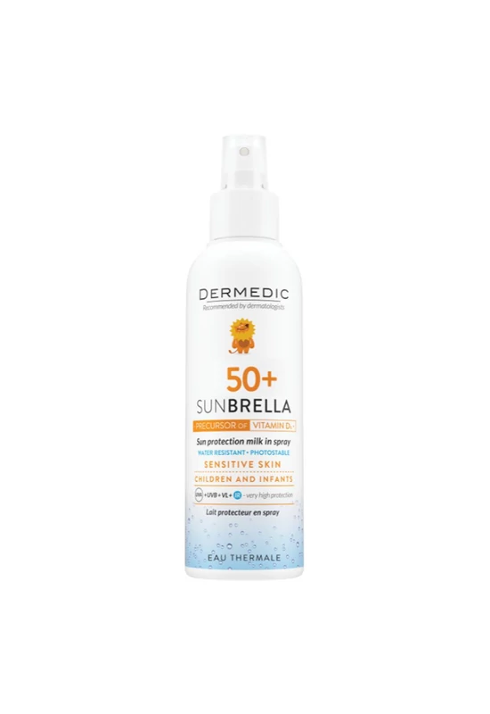 DERMEDIC Sunbrella Baby napfényvédő tej spray gyermekeknek SPF50+ (150ml)
